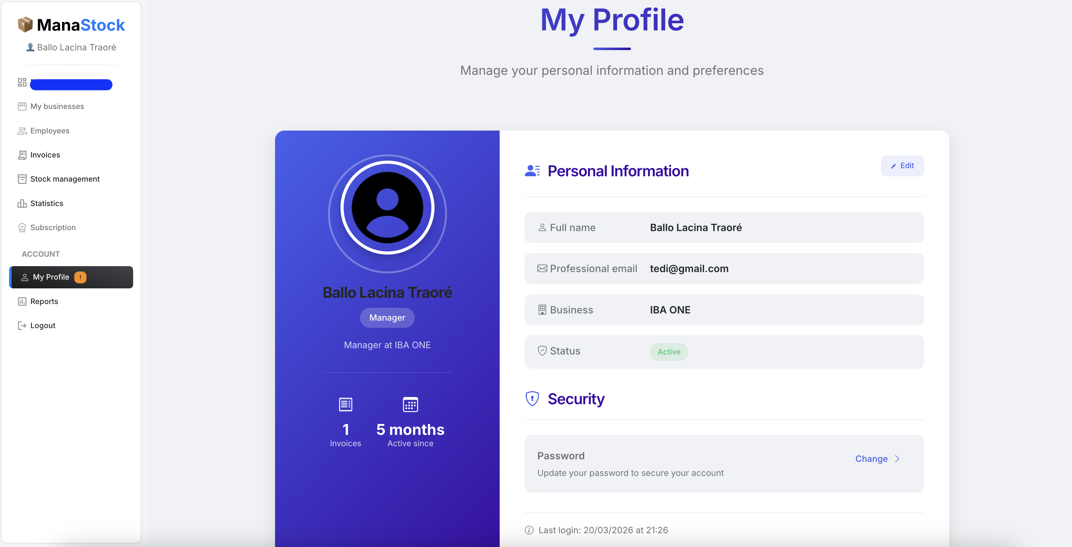 Profil Utilisateur