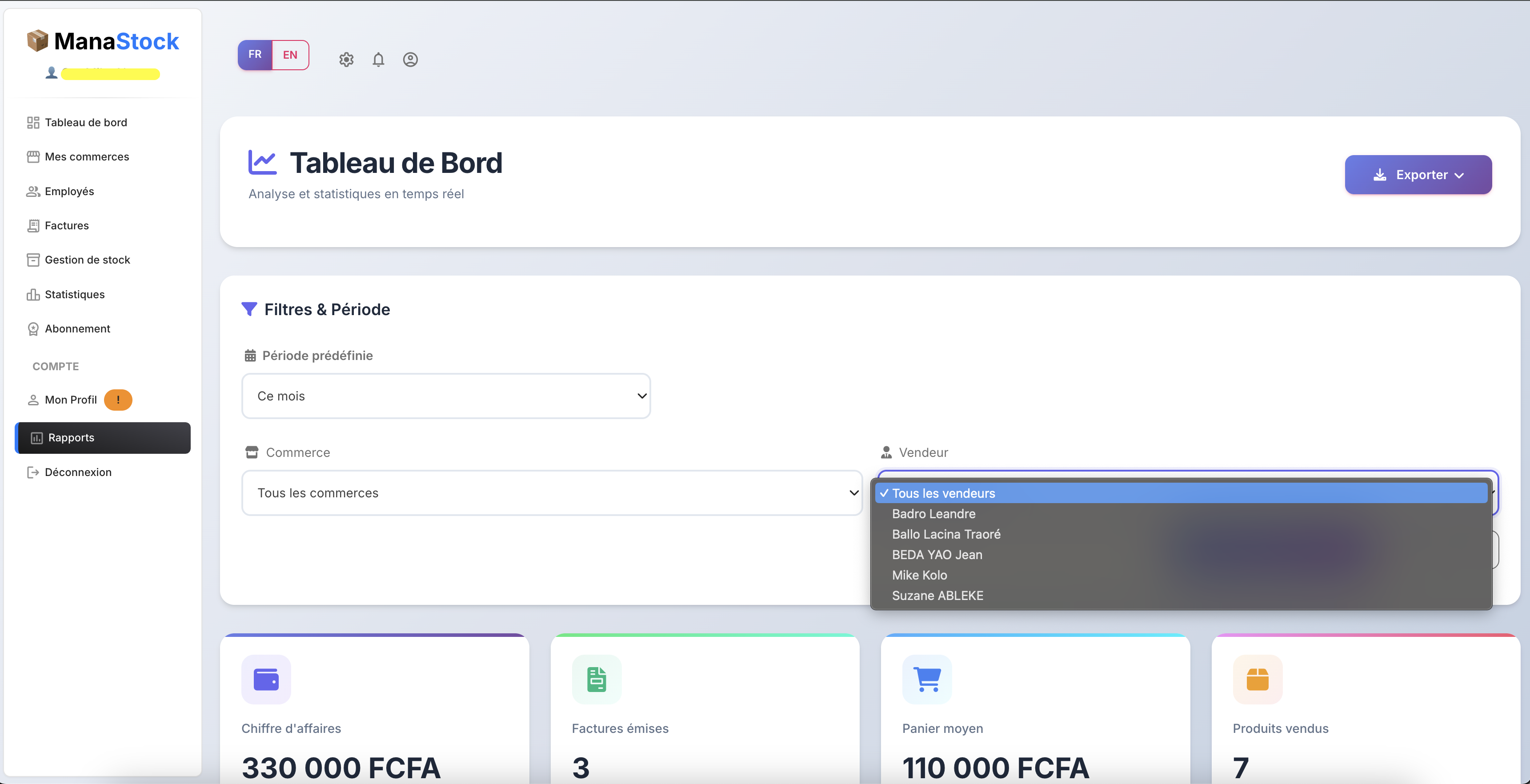 Rapport Vendeur (Employé)
