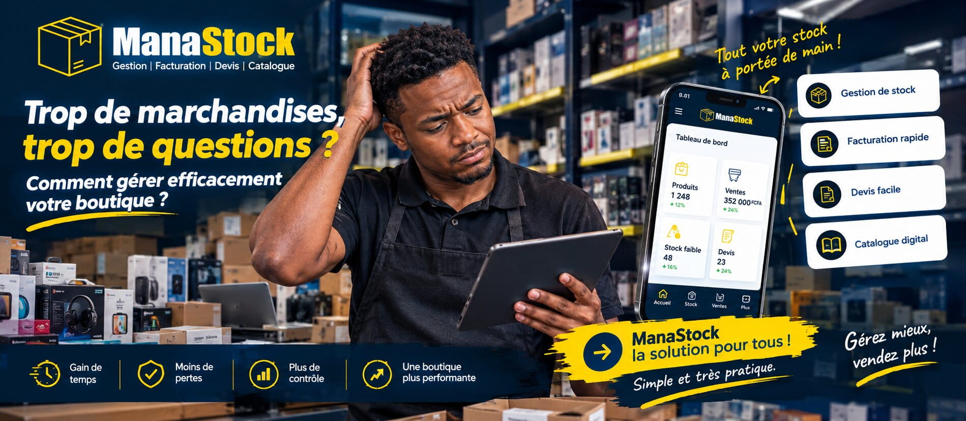 Solution de gestion de stock optimisée pour bars et commerces